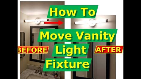 moving a vanity light junction box|center vanity light over wall.